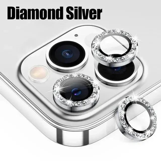 3pcs Glitter Camera Lens Protector Cover for Apple iPhone 16 15 14 Pro Max 16 Plus 13 mini Tempered Glass Protection Accessories