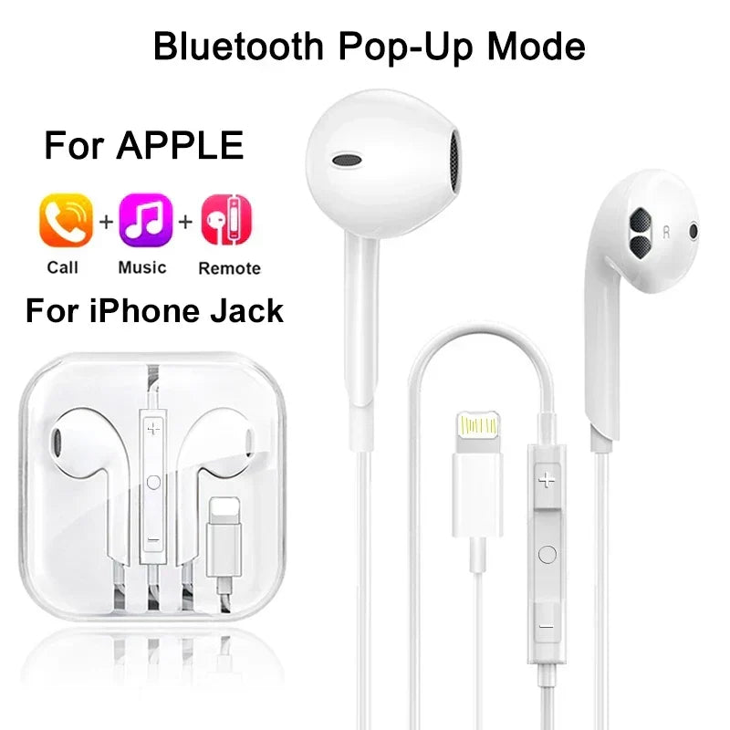 Luxury Wired Lightning Earphones For Apple iPhone