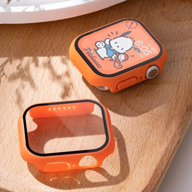 Tempered Glass+Cover For Apple watch Case