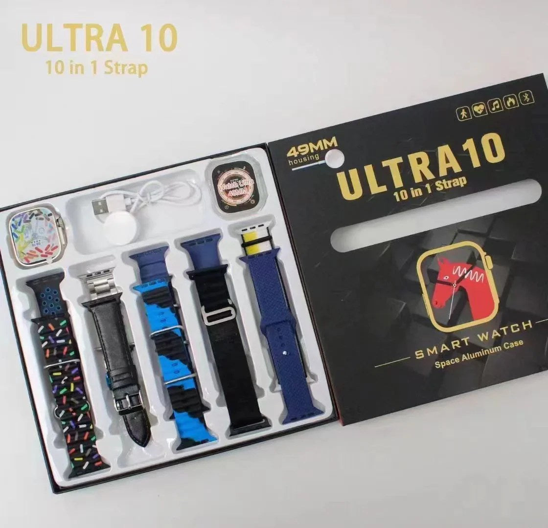 ULTRA 7in1 Straps Smart Watch Straps 2.1 Inch HD Screen With 7 Different Straps Bluetooth Calling Smart Watch